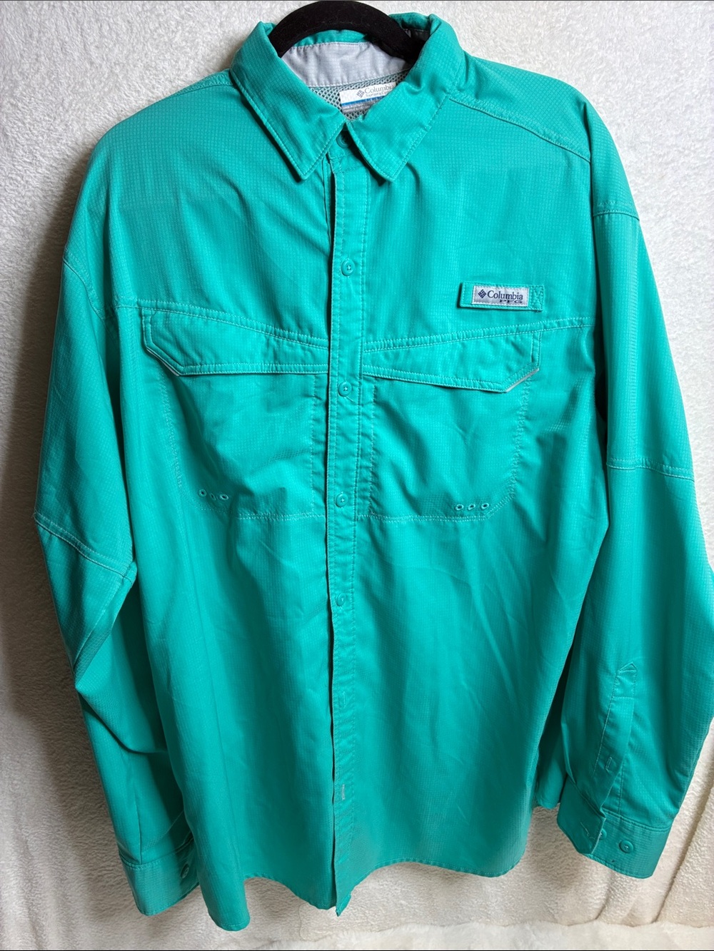 Columbia Men's Teal Button-Front Lightweight Shirt Jacket